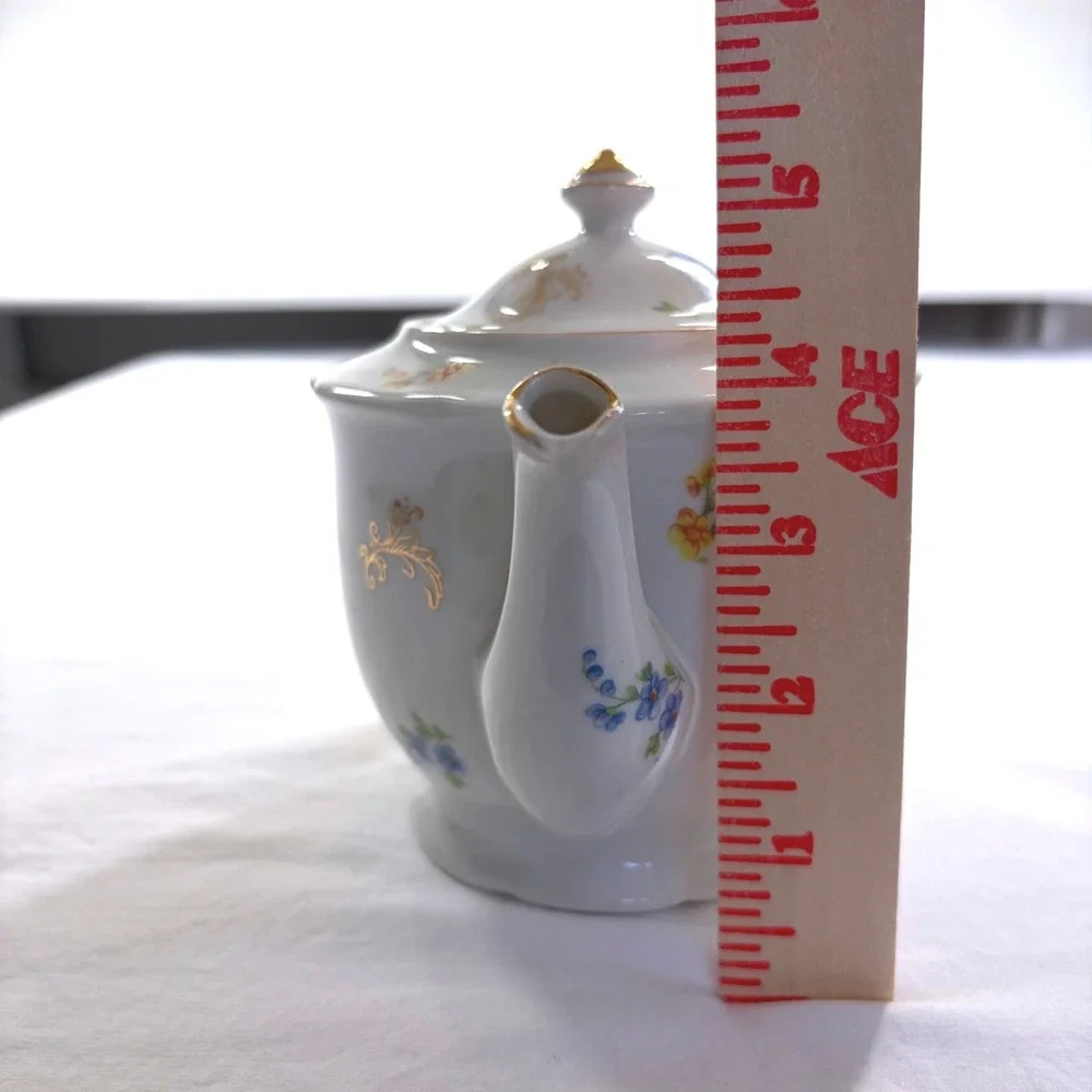 Vintage Chikaramachi Hand Painted Floral Antique 1920's Teapot & Creamer Japan